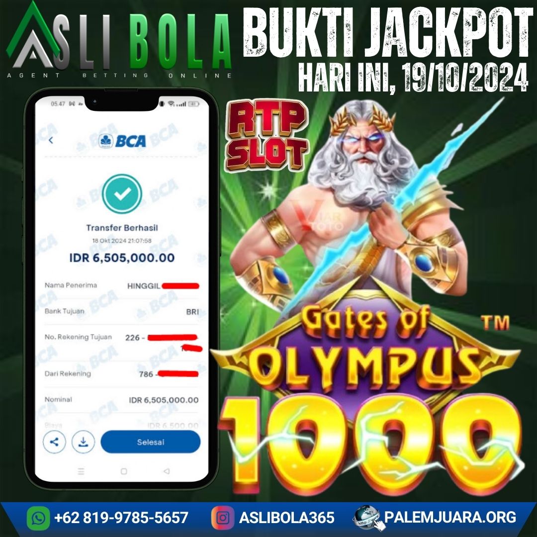 BUKTI KEMENANGAN di PRAGMATIC PLAY | GATES OF OLYMPUS 1000 19 OKTOBER 2024